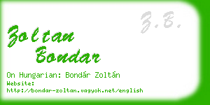 zoltan bondar business card