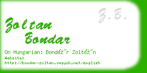 zoltan bondar business card